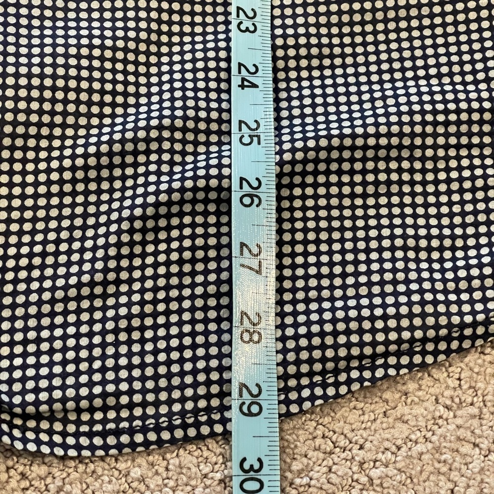 Tory Burch Navy & White Polka Dot Print Button Down Blouse, Long Sleeve, Size 6 - Picture 9 of 15